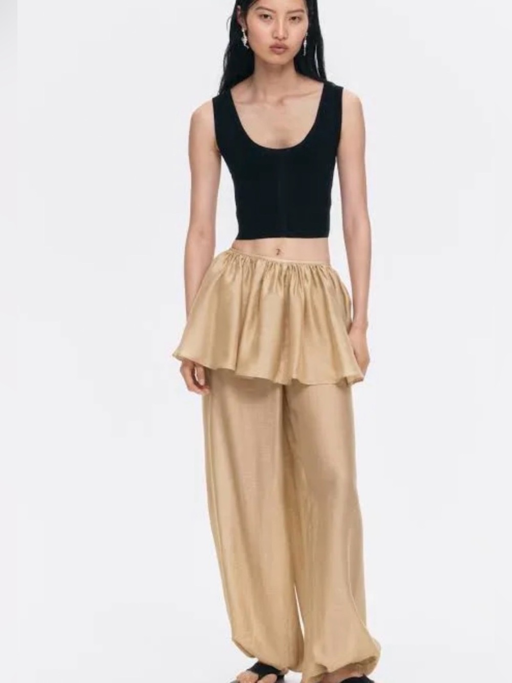 H & M WOMEN BALLON PANTS WITH LAYERED SKIRT
